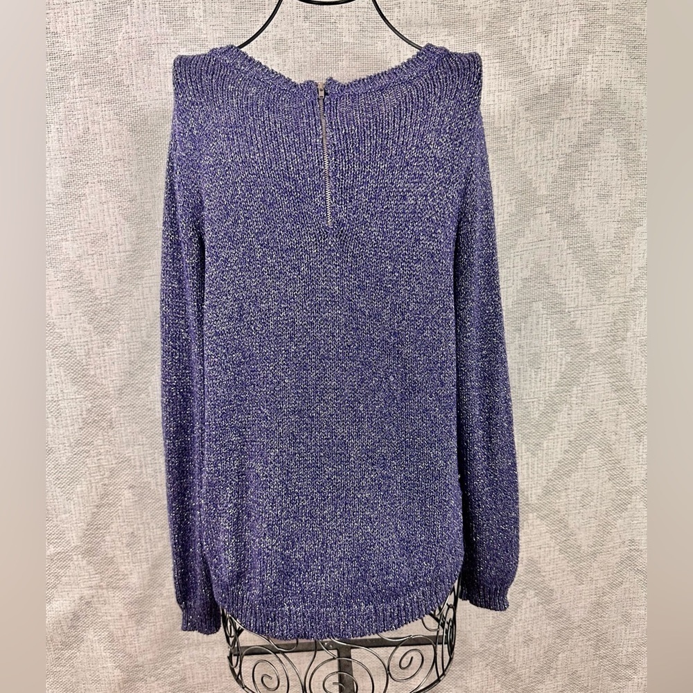 Divided by H&M blue glitter high low hem knit sweater size 8 - Picture 3 of 6